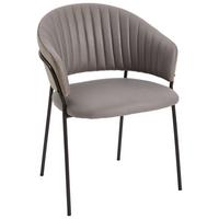 KRZESŁO Z PODŁOKIETNIKAMI EDITH - czarny/szary, Basics, metal/tkanina (58/80/54cm) - Livetastic