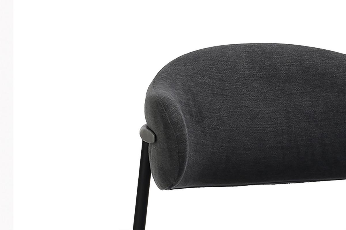 Stuhlset JERSEY Dunkelgrau, Webstoff - Dunkelgrau/Schwarz, Design, Textil/Metall (58/78/54,5cm) - MID.YOU