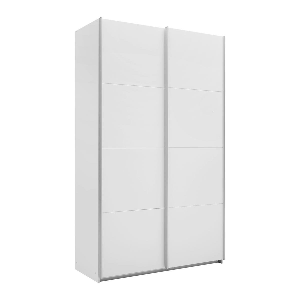 Ormar S Kliznim Vratima Quadra - bijela/boje aluminija, Konvencionalno, drvni materijal/metal (136/229/57cm) - Modern Living