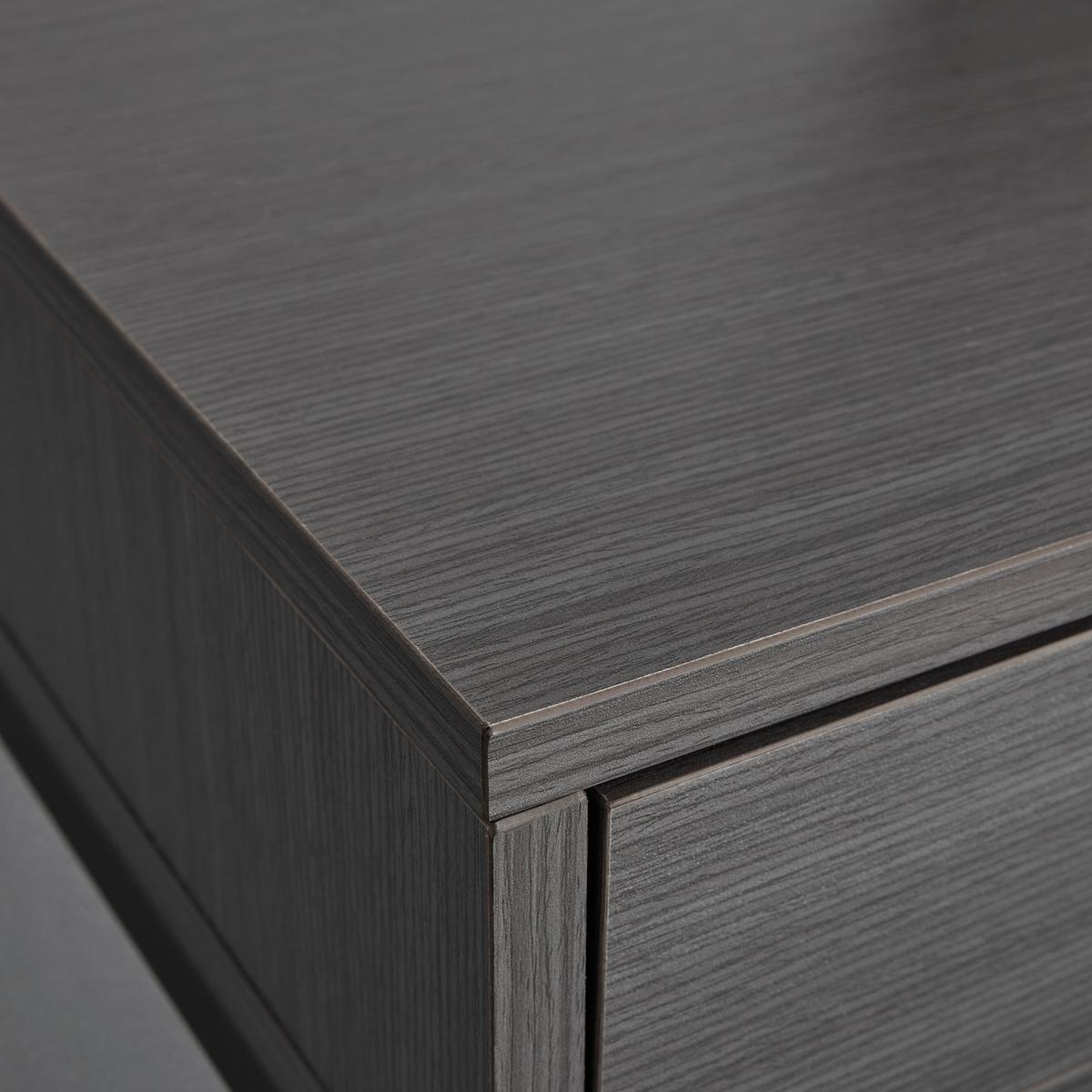 Schreibtisch Aurora Walnussfarben MDF ca.120x50 cm - Walnussfarben/Schwarz, MODERN, Metall (120/50/76cm) - Bessagi Home