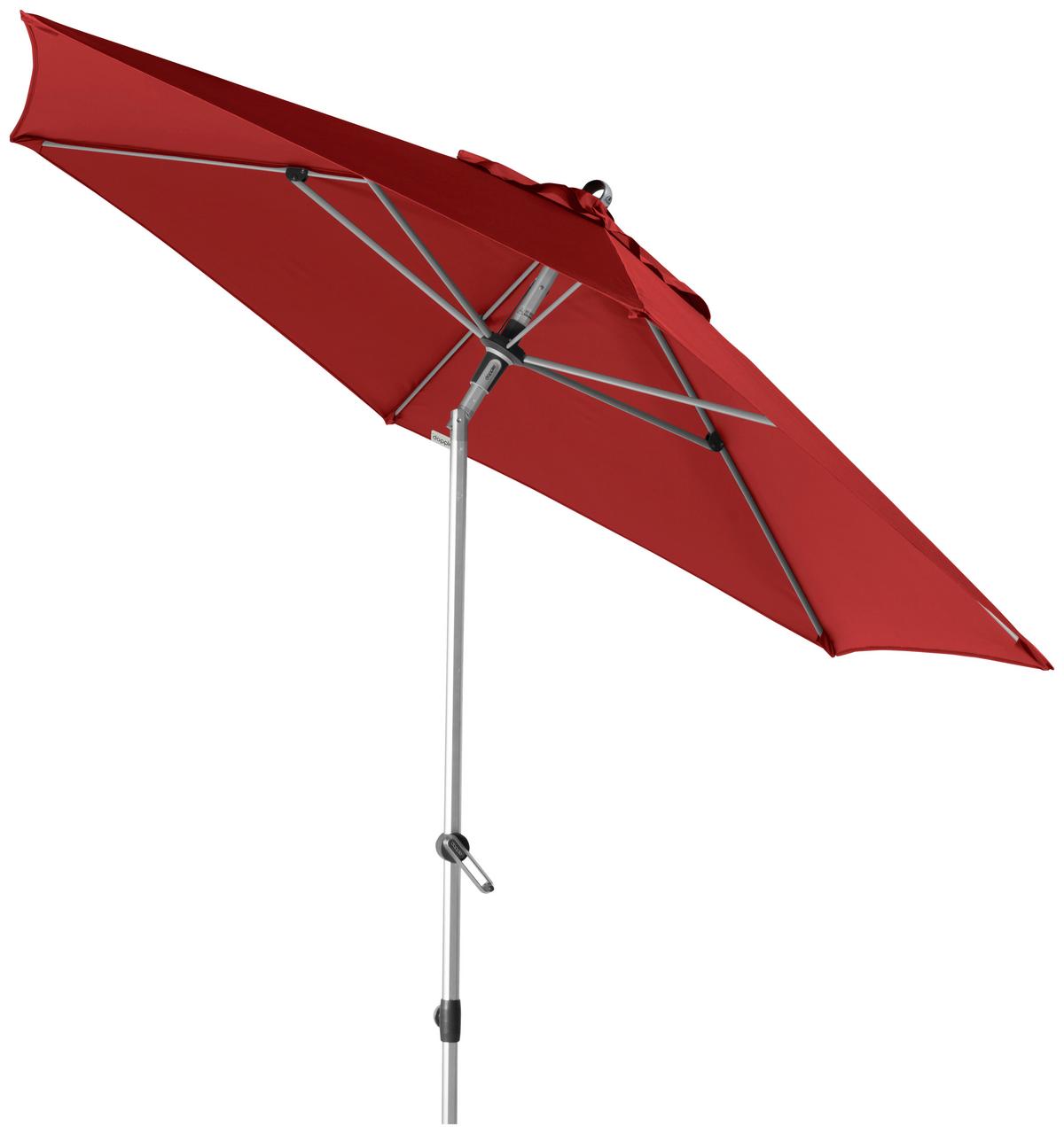 Sonnenschirm Expert Auto Tilt 280 Bordeaux/Silberfarben - Bordeaux/Silberfarben, Basics, Textil/Metall (280/280cm) - Doppler