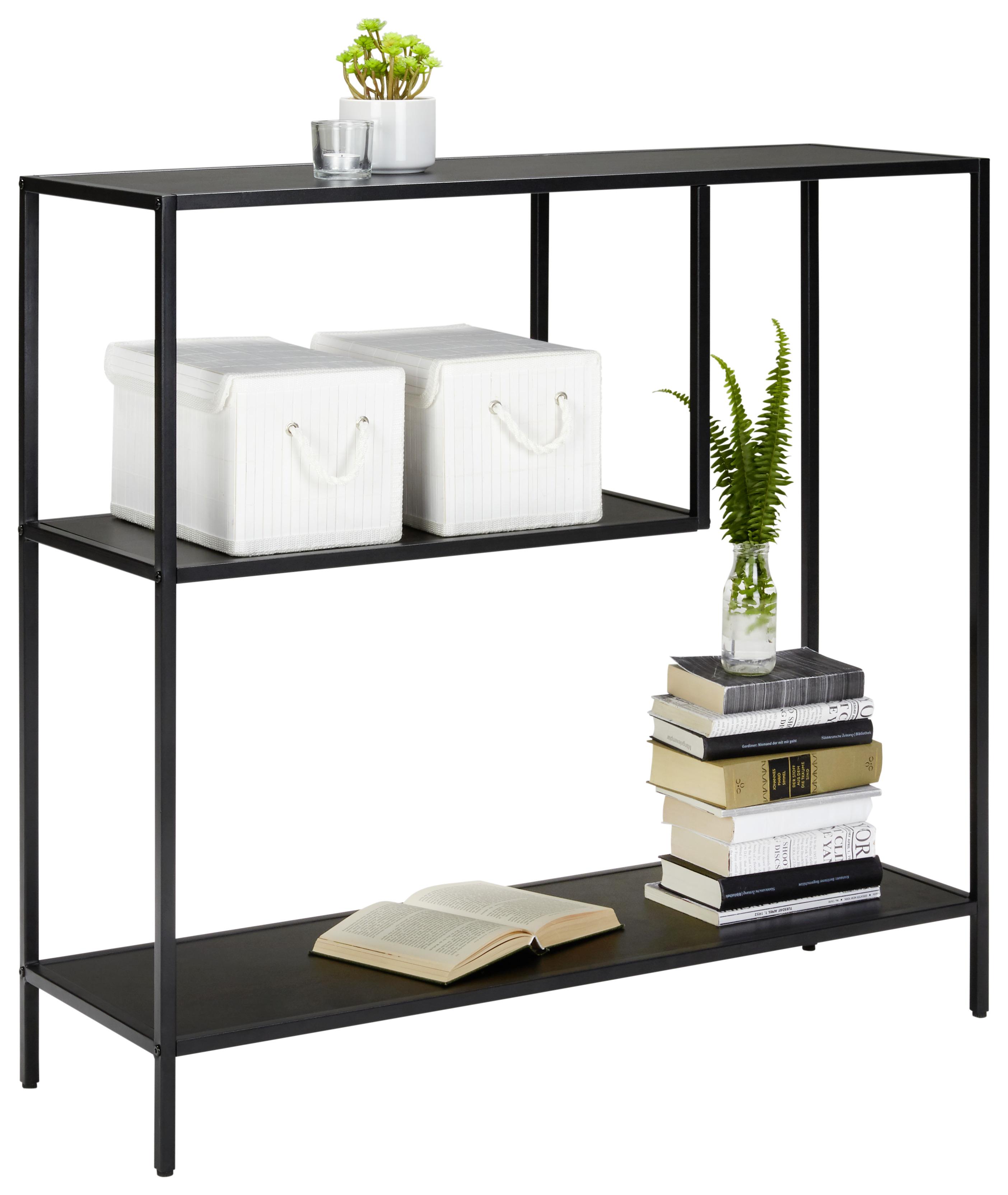 Regal in Schwarz - Schwarz, MODERN, Holzwerkstoff/Metall (100/96/33cm) - Mömax