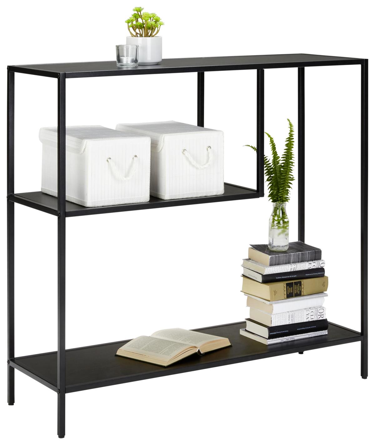 Regal in Schwarz - Schwarz, MODERN, Holzwerkstoff/Metall (100/96/33cm) - Mömax