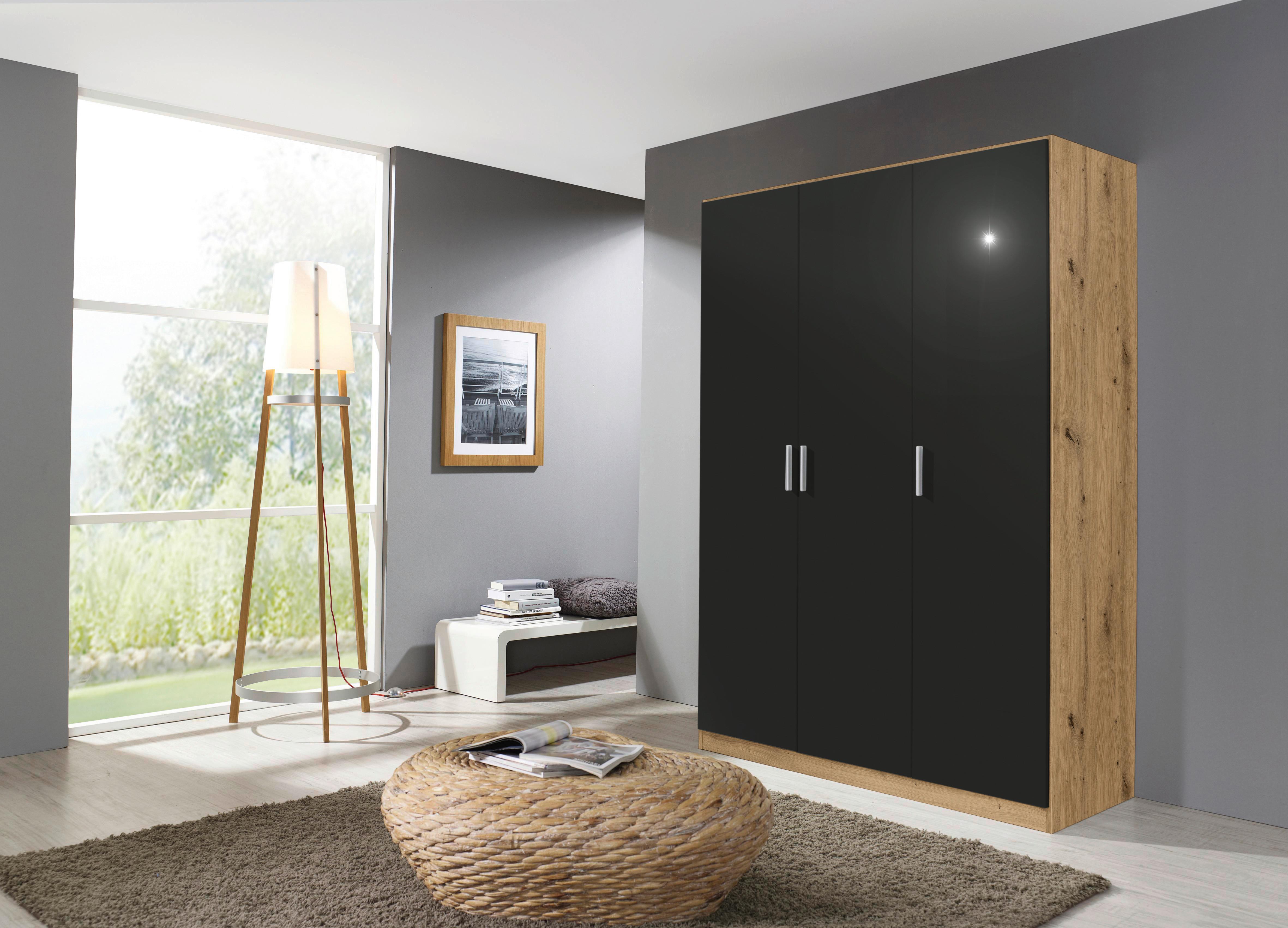 Ormar S Klasičnim Vratima Berlin - siva/hrast Artisan, Moderno, drvni materijal/plastika (136/197/54cm) - Modern Living