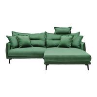 Sedežna Garnitura Nuovo -Top- - črna/zelena, Moderno, kovina/tekstil (245/76-113/190cm) - Top ponudba