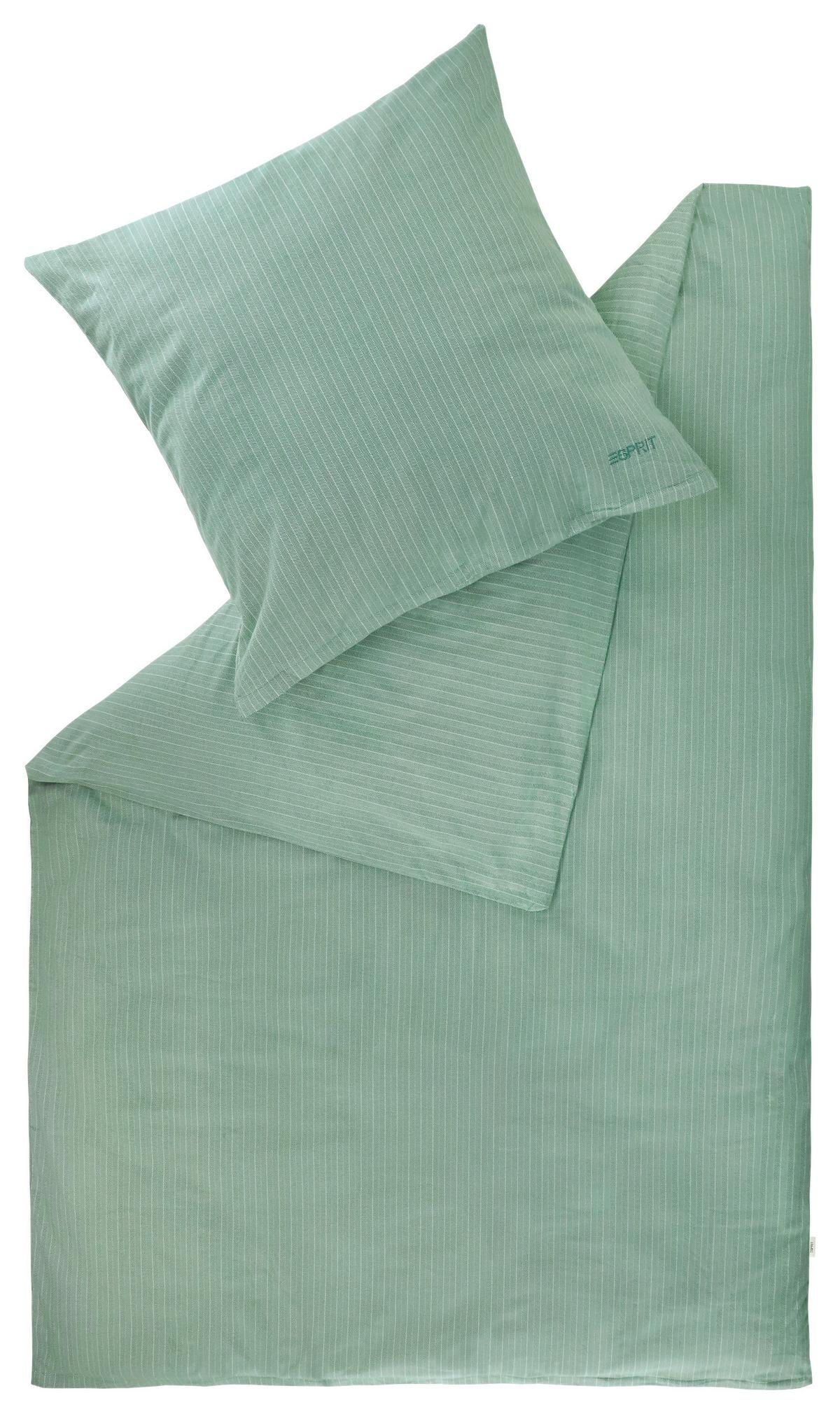 POŚCIEL E-HERRINGBONE - zielony/ciemnozielony, Design, tkanina (135/200cm) - Esprit