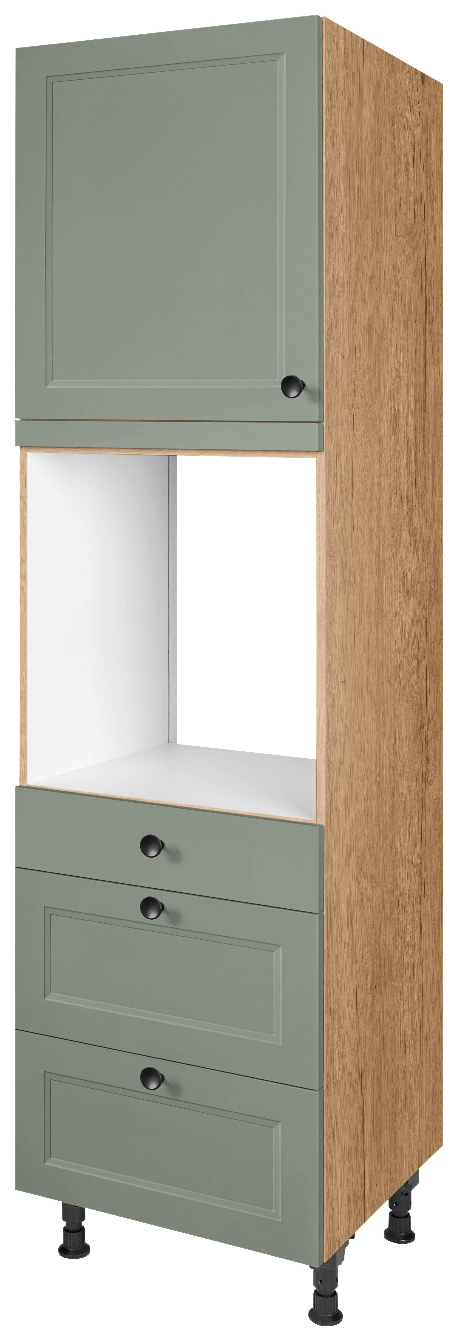 Geräteumbauschrank Cascada Grün - Eichefarben/Schwarz, MODERN, Holzwerkstoff/Metall (60/216,6/58cm) - Nobilia