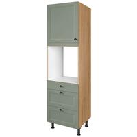 Geräteumbauschrank Cascada Grün - Eichefarben/Schwarz, MODERN, Holzwerkstoff/Metall (60/216,6/58cm) - Nobilia