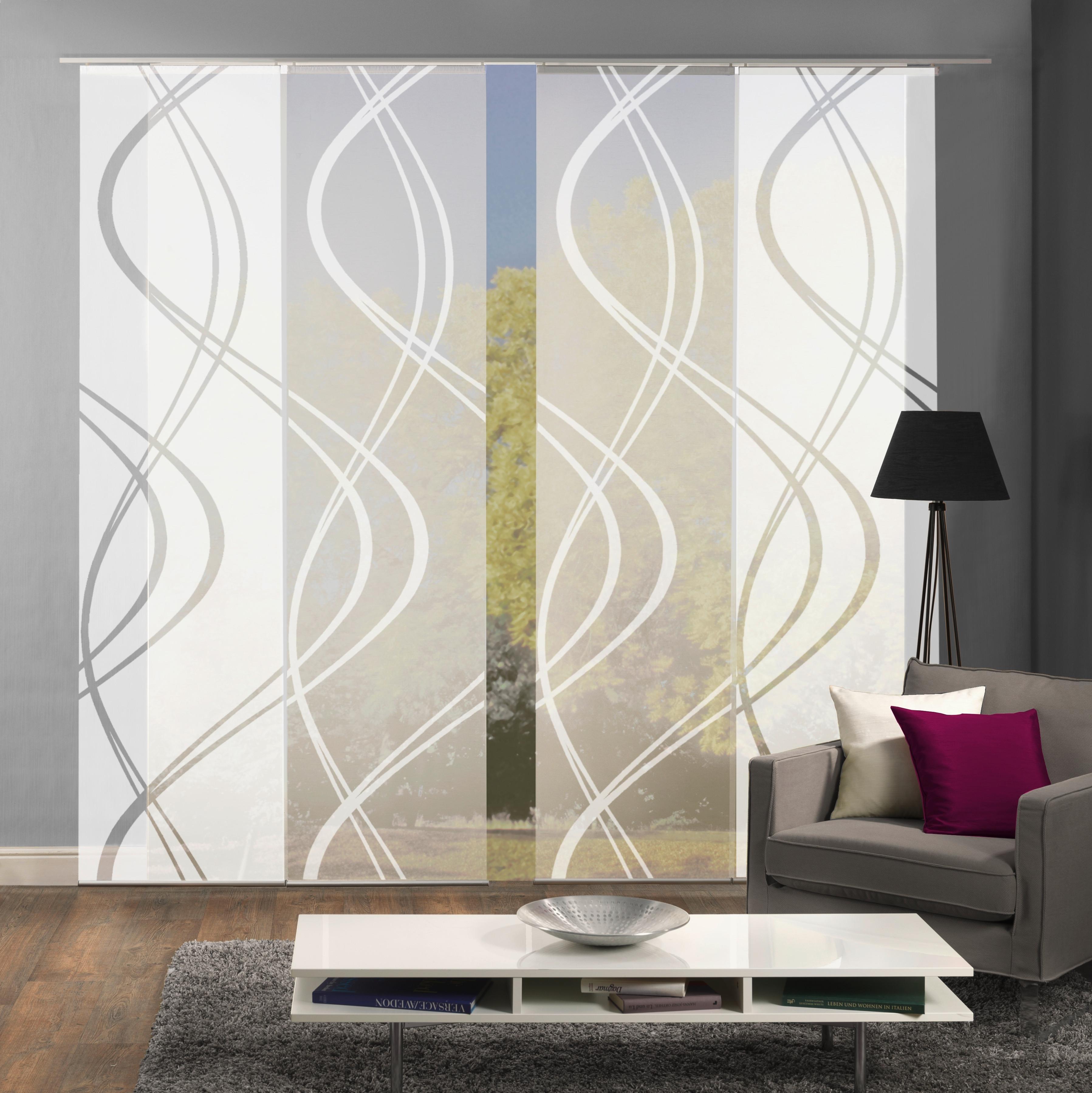 ZASŁONA PANELOWA TIBERIO, ZESTAW 4 SZT - biały, Modern, tkanina (60/245cm)