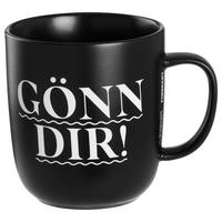 Kaffeebecher Gönn dir aus Porzellan ca. 350ml - Schwarz/Weiß, MODERN, Keramik (9/10cm)
