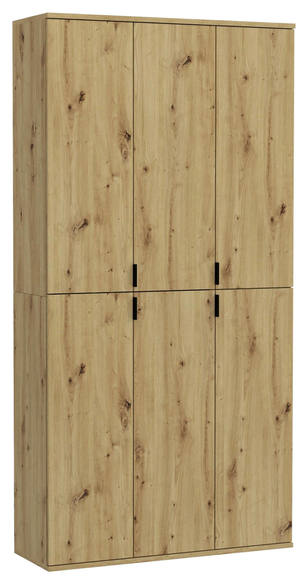 Garderobenschrank Projekt X ca. 91x193 cm Eiche Artisan - KONVENTIONELL, Holzwerkstoff/Kunststoff (91/193/34cm) - MID.YOU