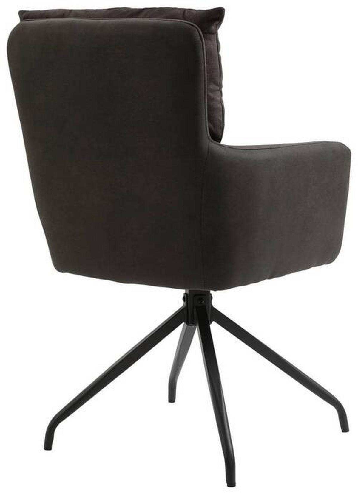 KRZESŁO Z PODŁOKIETNIKAMI MARK - czarny/ciemnobrązowy, Design, metal/tkanina (60/92/67cm) - Livetastic