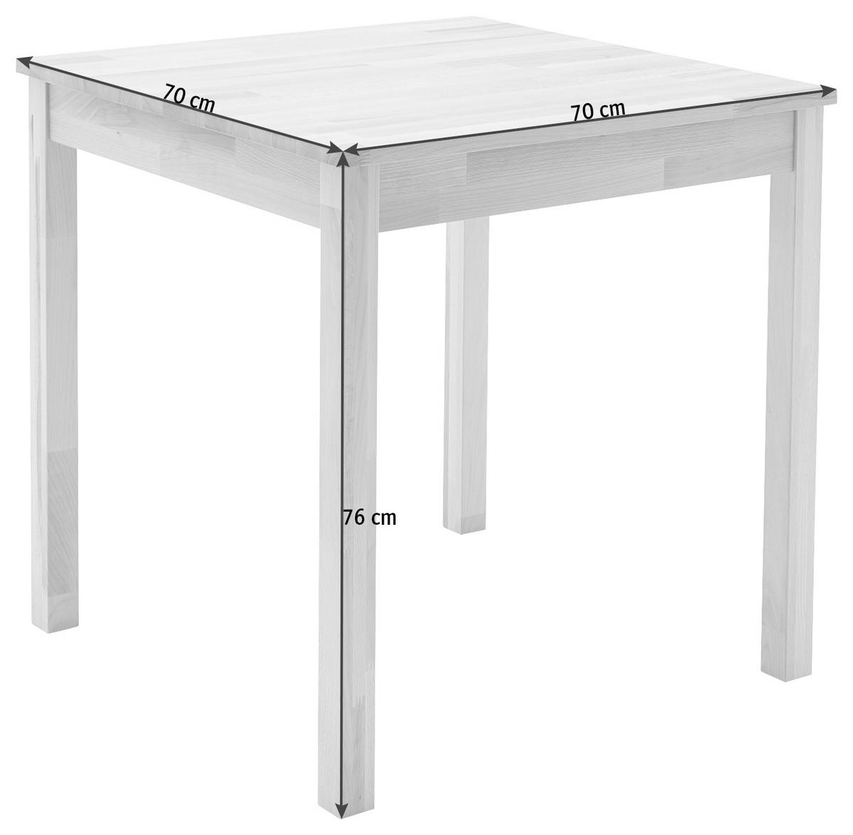 STÓŁ DO JADALNI ALFONS -PO- - kolor bukowy, Konventionell, drewno (70/70/76cm) - Livetastic