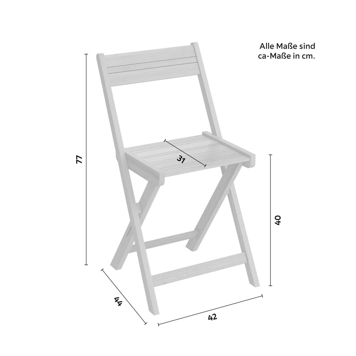 Set Za Balkon Nala, Akacija, 3-Delno - barve akacije, Natur, les (42/77/47cm) - Mömax