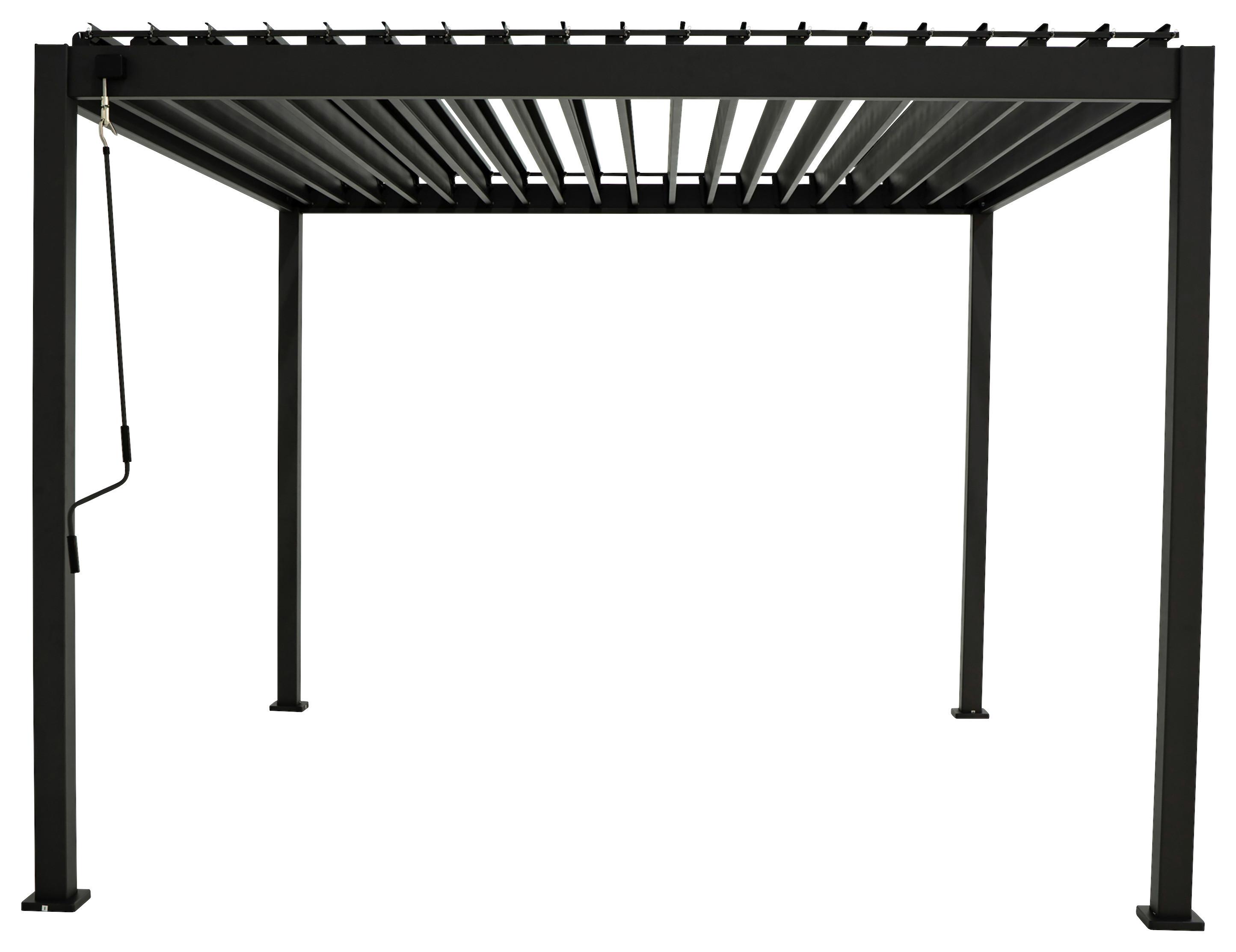 Pavillon Mirador Anthrazit B/H ca. 360x240-250 cm - Anthrazit, Basics, Metall (360/240/300cm) - Gardenson