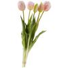 Kunstblume Tulpen in Rosa - Rosa/Grün, ROMANTIK / LANDHAUS, Kunststoff/Metall (39cm)