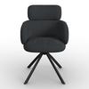 STOEL MET ARMELEUNINGEN LIORA - Zwart, Modern, Textiel/Metaal (58/84/61cm) - Bessagi Home