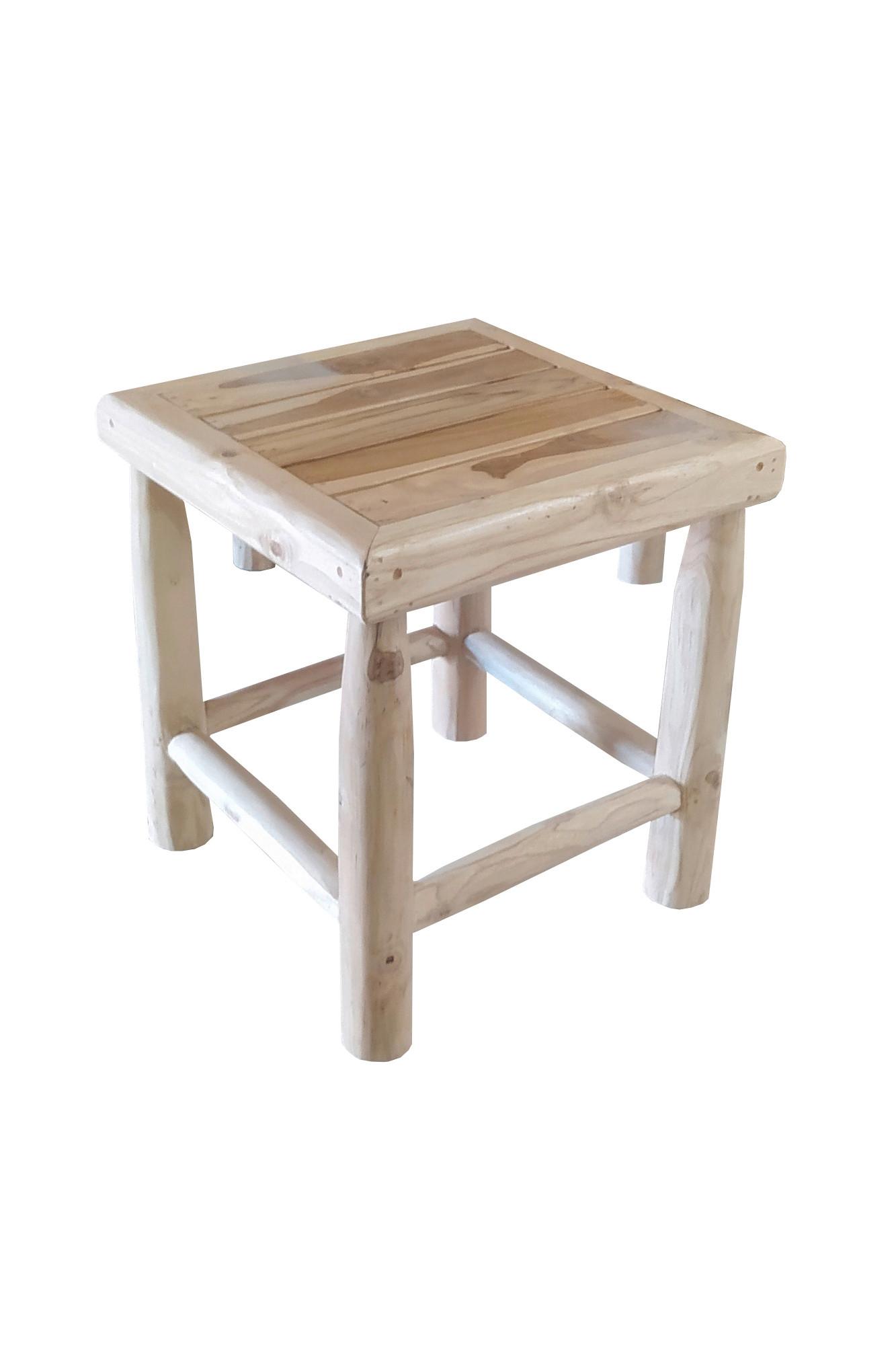 Gartenbeistelltisch Naturfarben Teakholz - Naturfarben, Design, Holz (40/40/45cm) - Gardenson