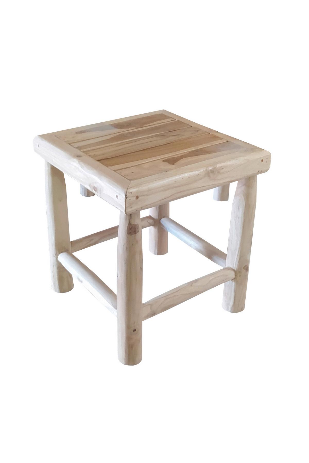 Gartenbeistelltisch Naturfarben Teakholz - Naturfarben, Design, Holz (40/40/45cm) - Gardenson