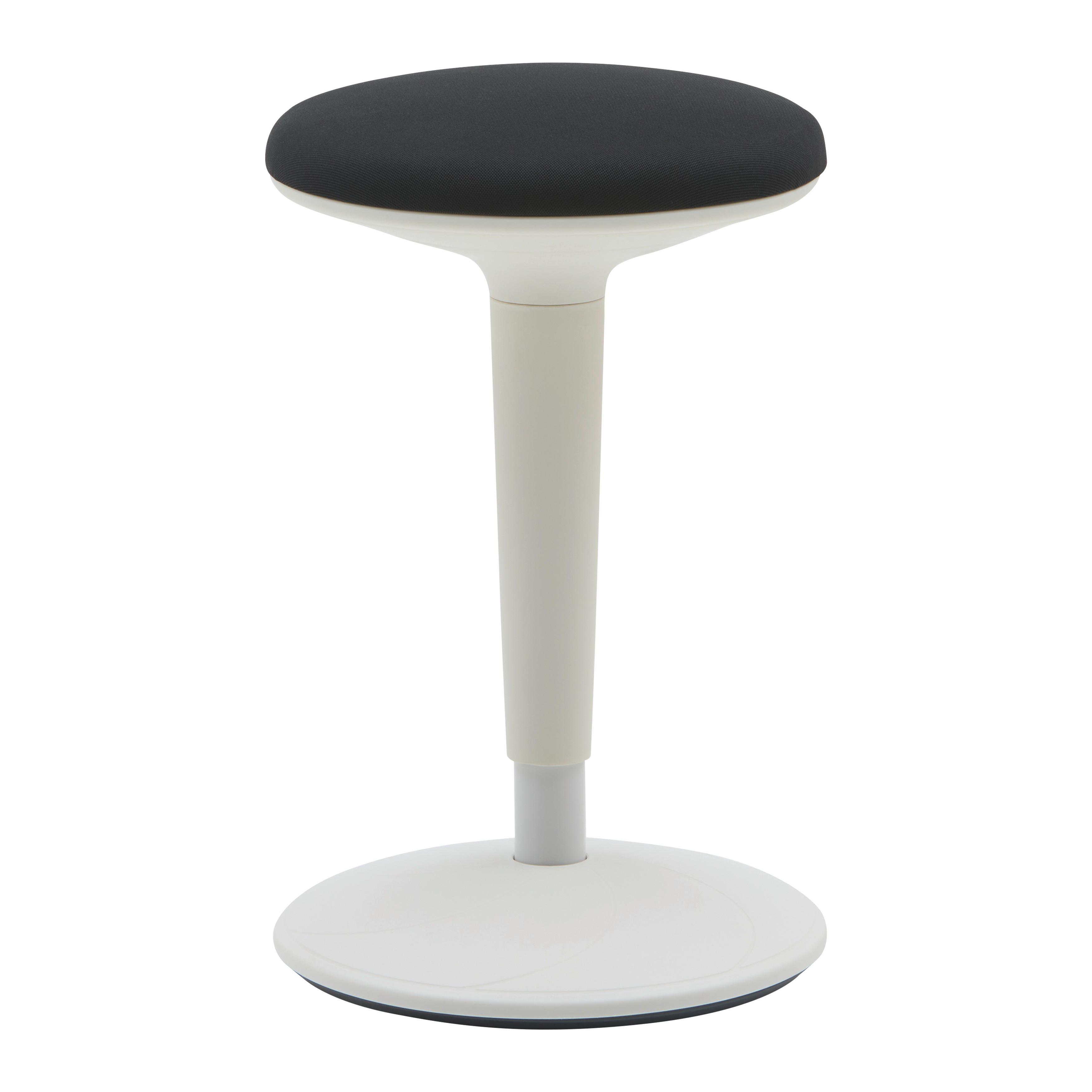 KONTORSPALL SPIN - vit/svart, Modern, metall/textil (36,5/55.5-73.5/39cm) - Mömax