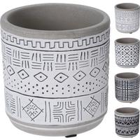 Virágkaspó Aztec - fekete/fehér, kerámia (9,2/9,5cm)