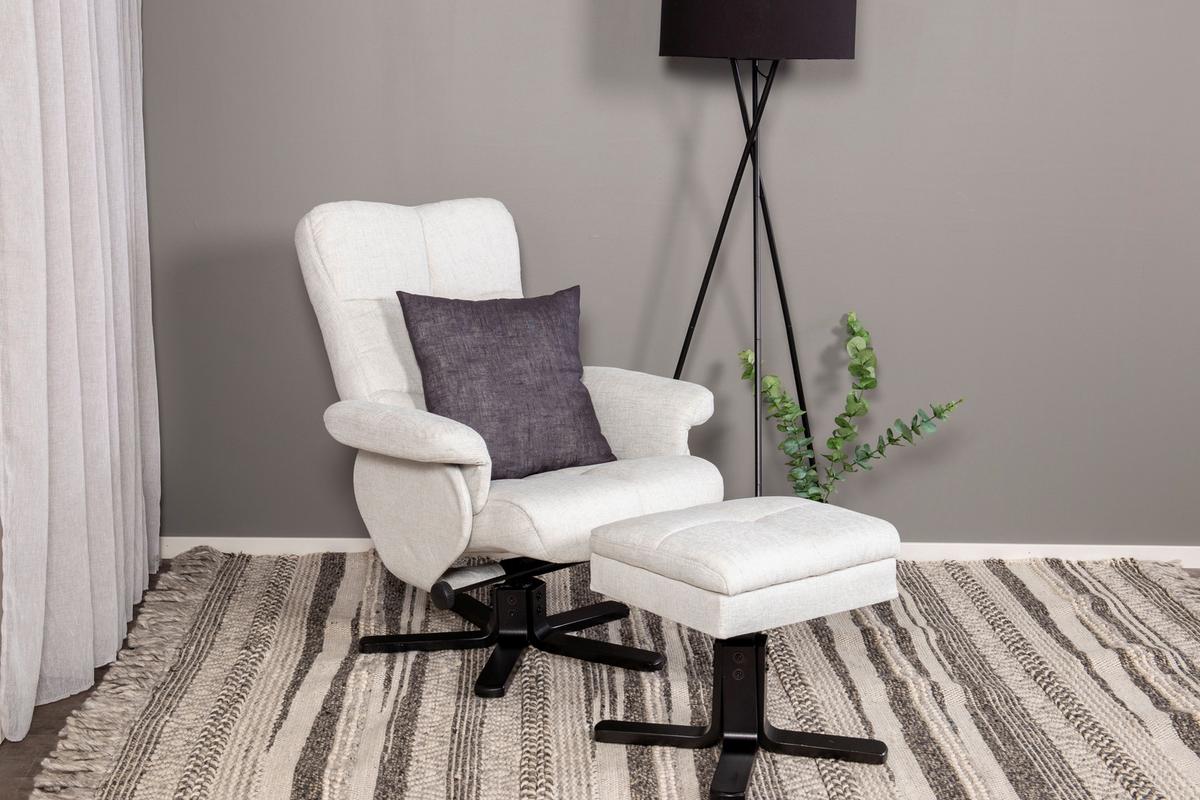RELAXSESSELSET SVEN - Schwarz/Weiß, Design, Textil/Metall (78/101/90cm) - Livetastic