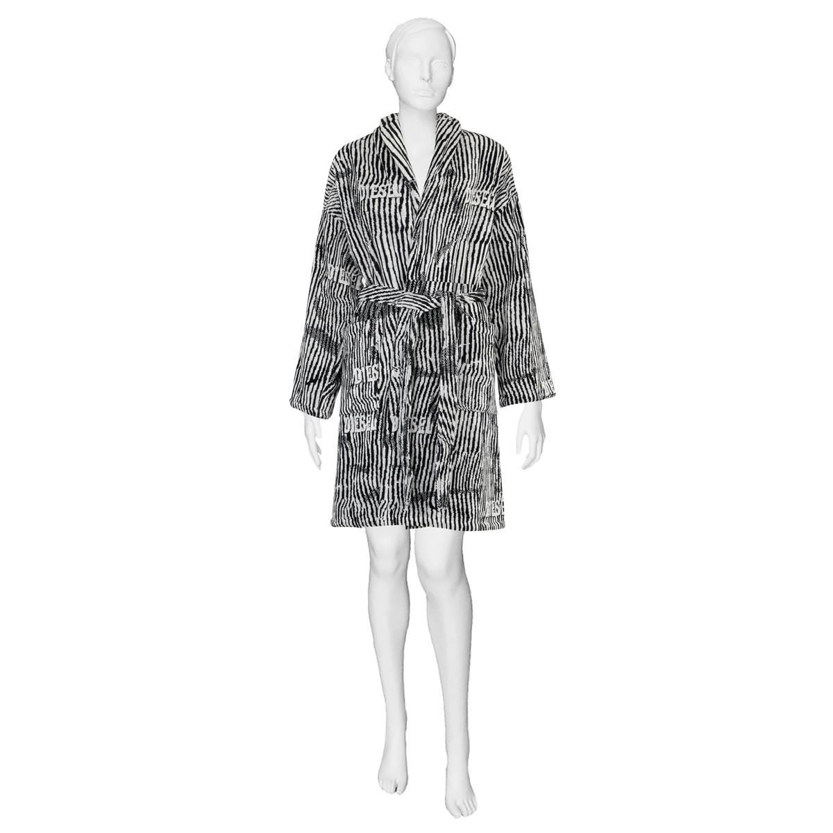 SZLAFROK KĄPIELOWY STRIPES - szary, Basics, tkanina (S/Mnull) - Diesel