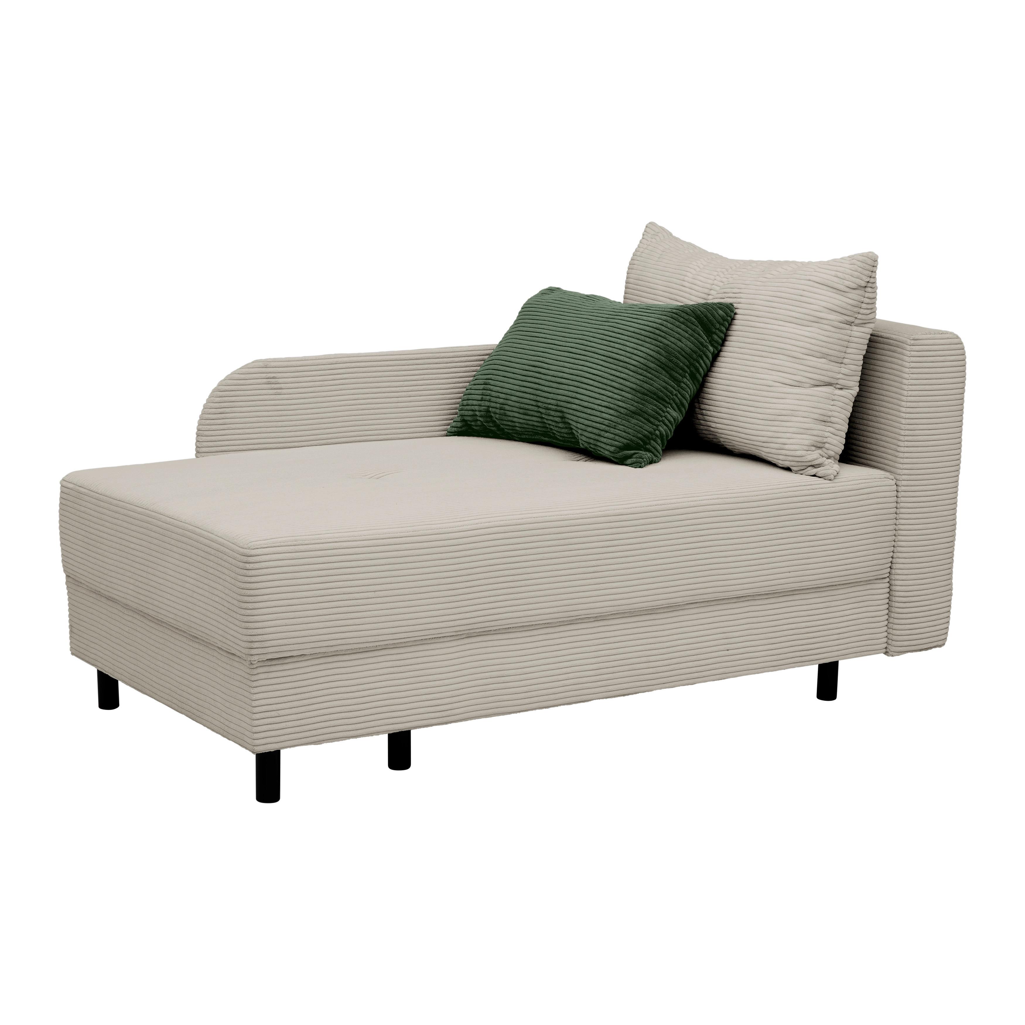 Liege Nova Beige - Beige/Schwarz, MODERN, Holz/Textil (145/62/85cm) - Mömax