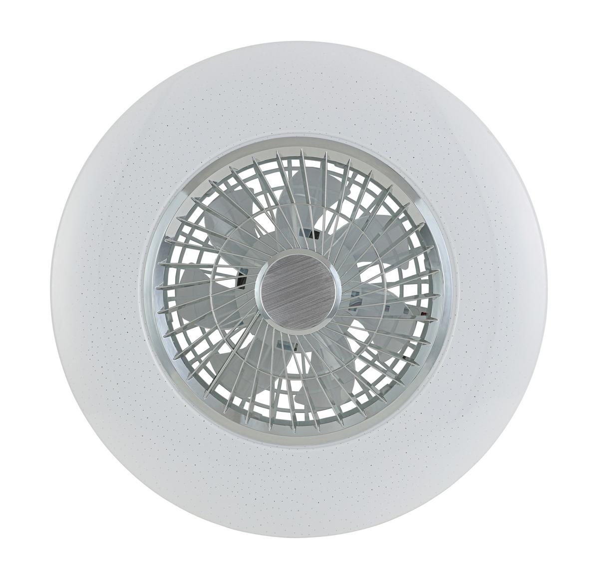 LED-Deckenleuchte Luftiku Weiß/Chromfarben max. 50 Watt - Chromfarben/Weiß, KONVENTIONELL, Kunststoff/Metall (58/14,5cm) - Premium Living