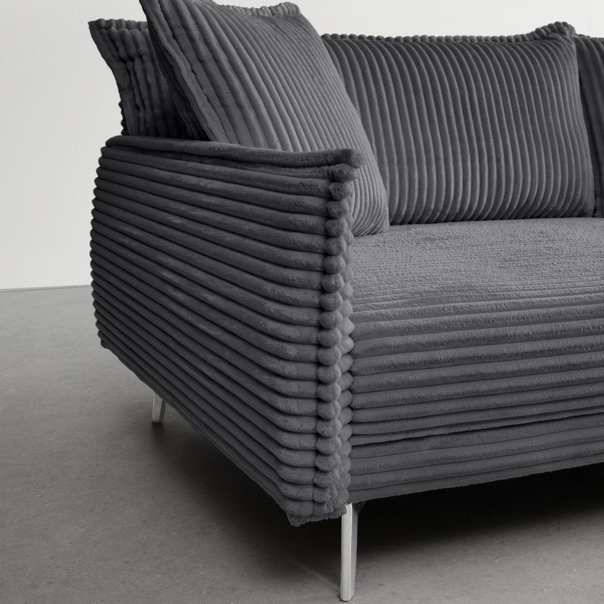 Mega Sofa Kiss - plavkastosiva/boje kroma, Moderno, drvo/metal (241/90/117cm) - Mömax
