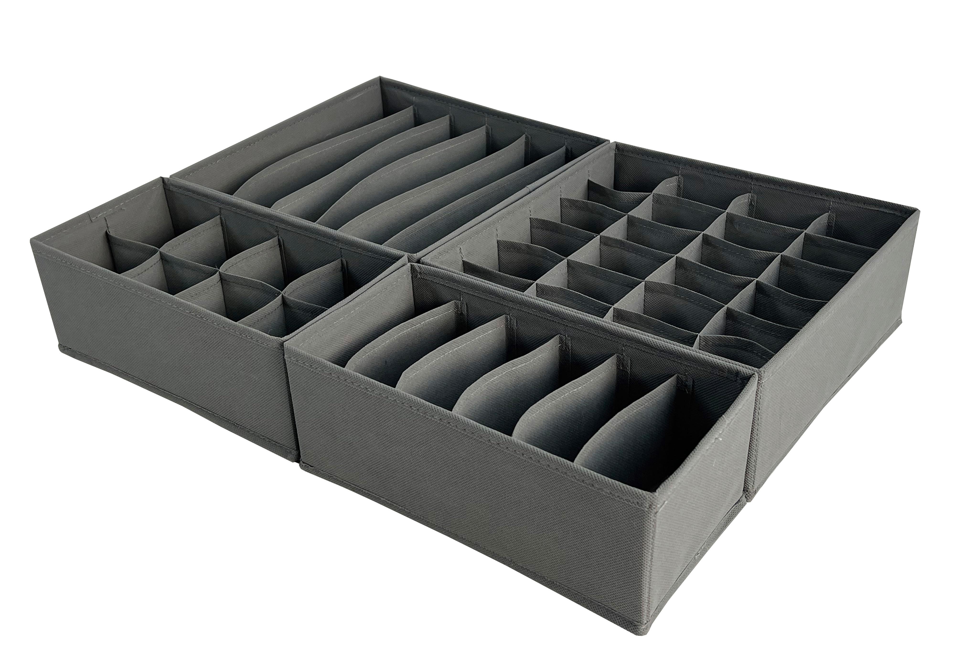 Set de cutii pentru depozitare Monk - gri închis, Modern, hârtie/textil - Mömax