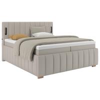 Postelja Z Vzmetnico Pretty - bež, Konvencionalno, kovina/umetna masa (180/200cm) - Premium Living