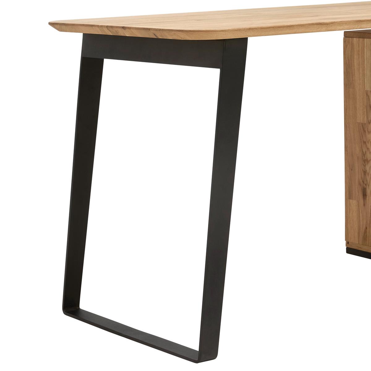 Schreibtisch Albero Naturfarben/Schwarz - Schwarz/Naturfarben, MODERN, Holz/Metall (140/65/77cm) - Premium Living