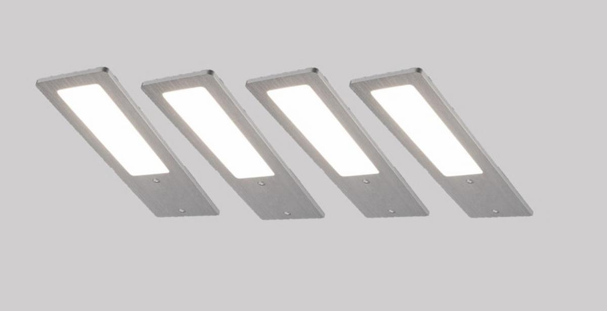 ZESTAW LAMP PODSZAFKOWYCH 6110-4 - kolor aluminiowy, Basics, metal (6/0,5/19cm)