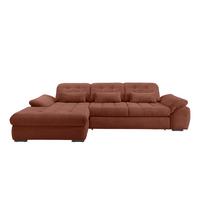 Ecksofa mit Bettkasten Rigatti ca. 184x314 cm Koralle - Koralle/Schwarz, MODERN, Textil/Metall (184/314cm) - Livetastic