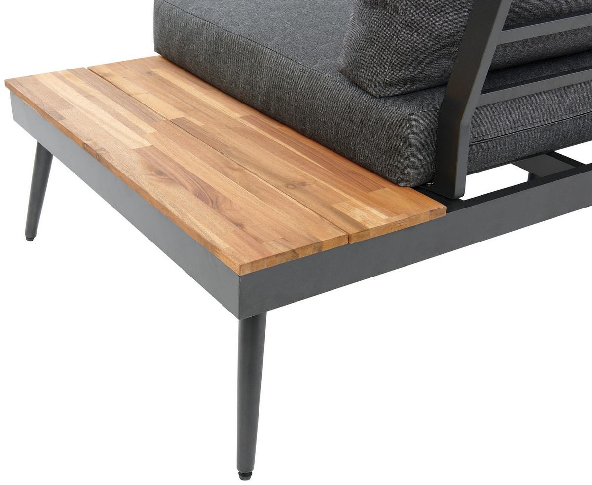Garnitură grădină MANOCA - culoare aluminiu/gri, Modern, lemn/metal (247/247cm) - Beldano