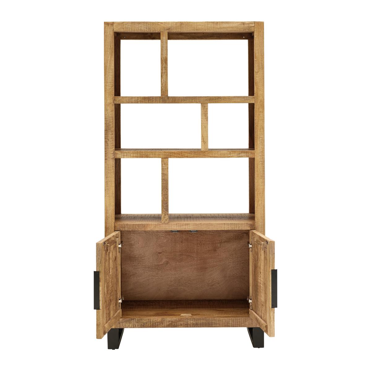 Regal Everest in Naturfarben/Schwarz - Schwarz/Naturfarben, Natur, Holz/Metall (88/180/40cm) - Mömax