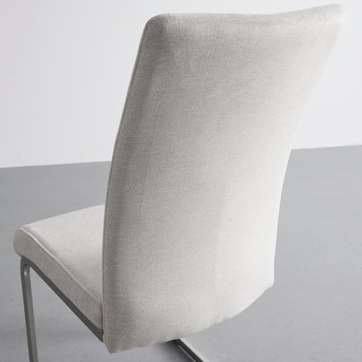 Schwingstuhl Lucie Sandfarben Webstoff Gepolstert - Sandfarben/Chromfarben, MODERN, Holz/Textil (42,5/98/45cm) - Bessagi Home