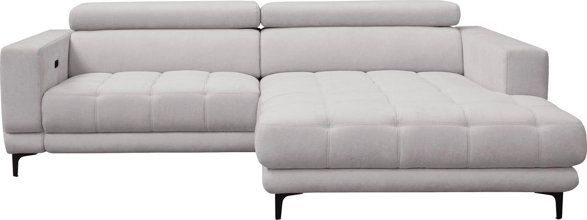 Sarokkanapé Aspen - szürkésbézs, Konventionell, faalapú anyag/textil (264/192cm)