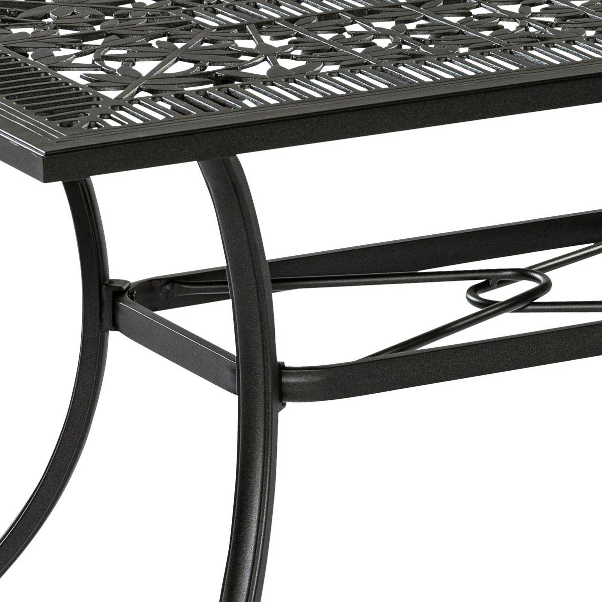 Vrtna Miza Alva, 140x80, Aluminij - črna, Konvencionalno, kovina (140/80/73cm) - Gardenson