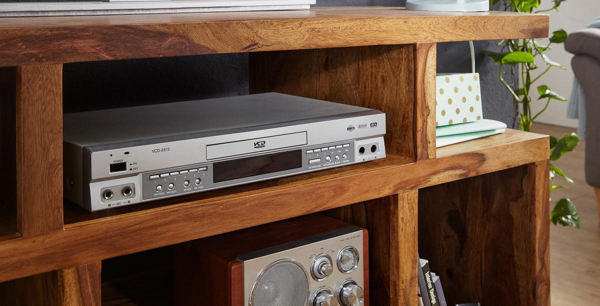 Komoda Mumbai, Pravi Les - barve indijskega rožnega lesa, Design, les (115/76,5/41cm) - MID.YOU