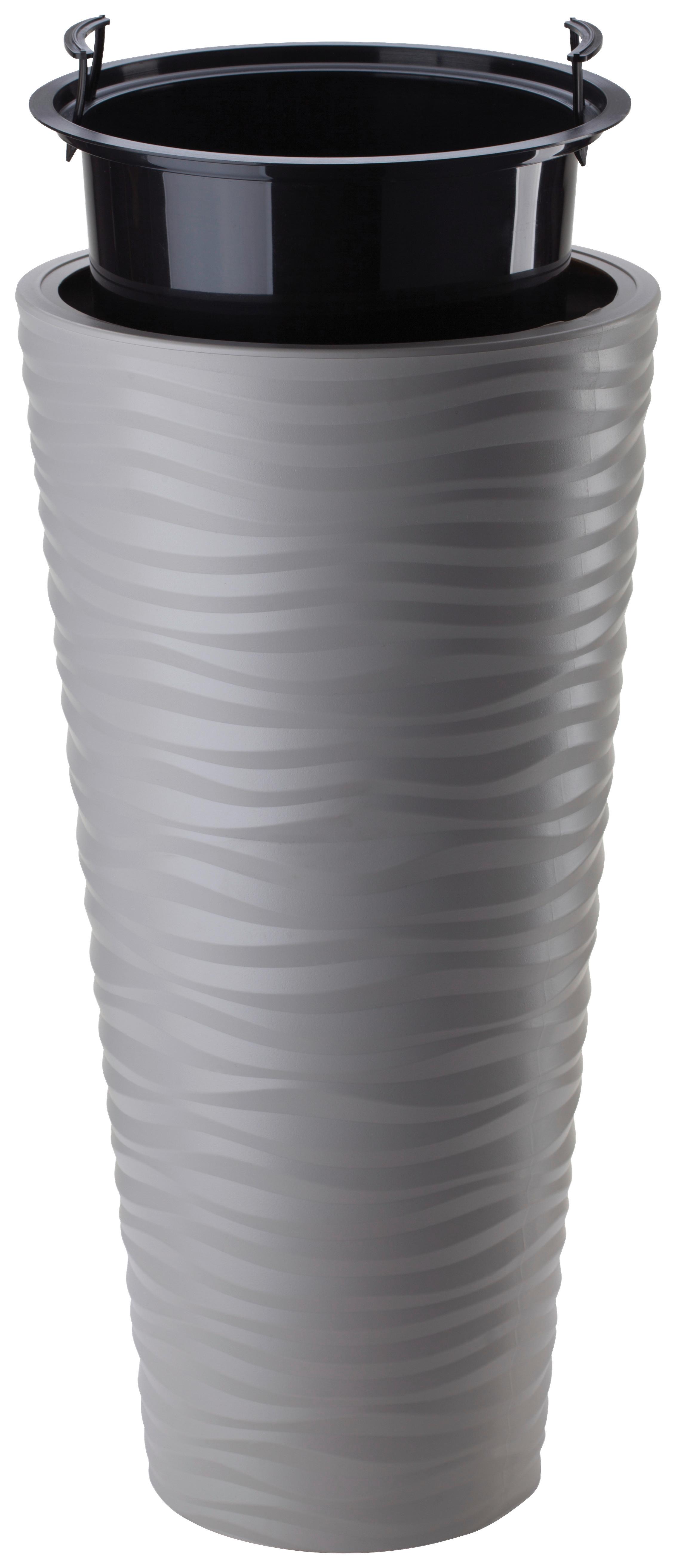 Übertopf Sardun in Grau Ø ca. 30cm - Grau, MODERN, Kunststoff (30/56,5cm)