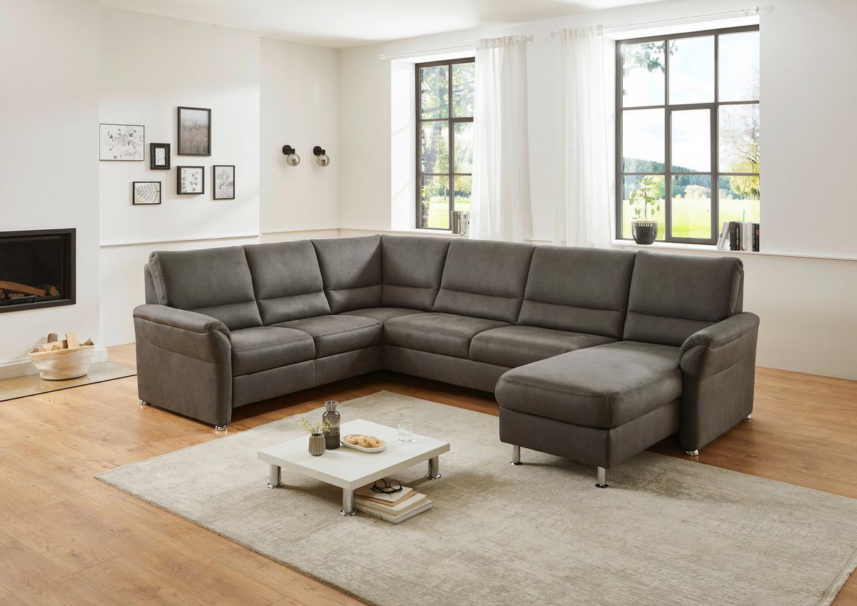 Wohnlandschaft Multi-U in Anthrazit - Chromfarben/Anthrazit, Modern, Holz/Holzwerkstoff (318/94/228cm) - Mömax