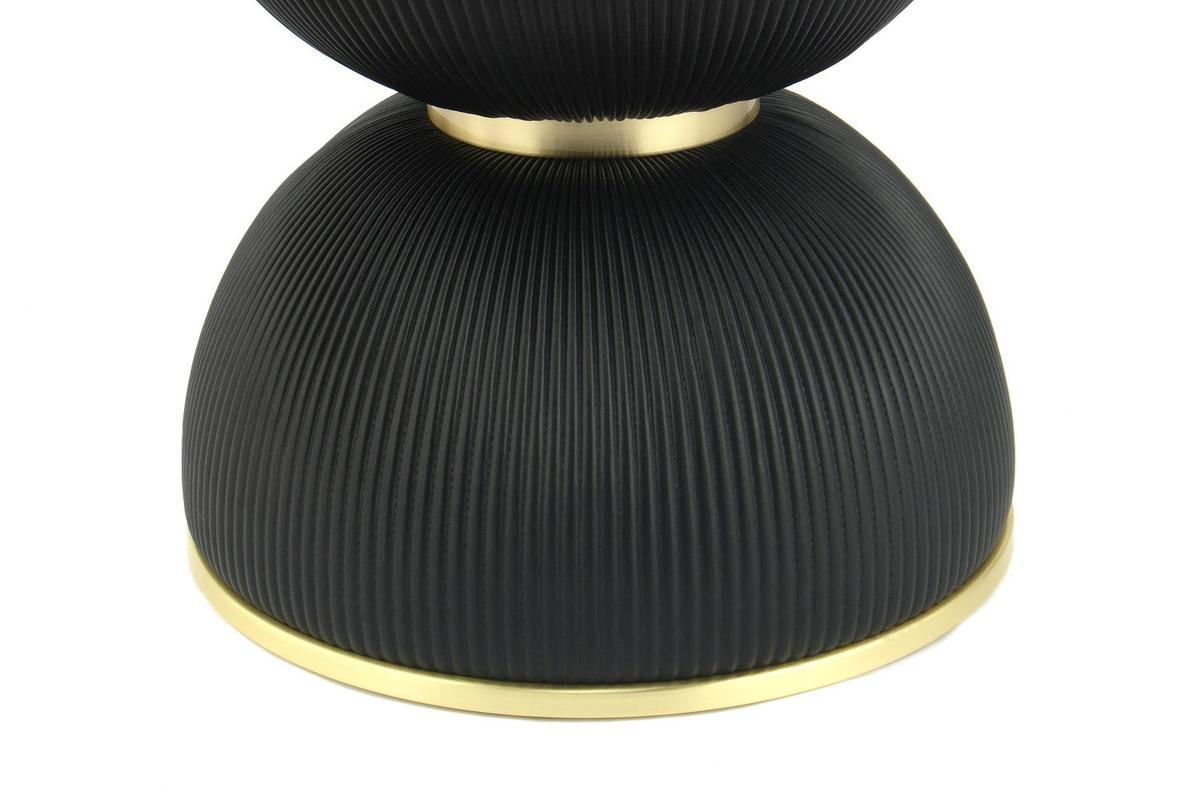 BEISTELLTISCH JOKAI 225 SCHWARZ - Goldfarben/Schwarz, Design, Textil/Stein (47/51cm) - Kayoom