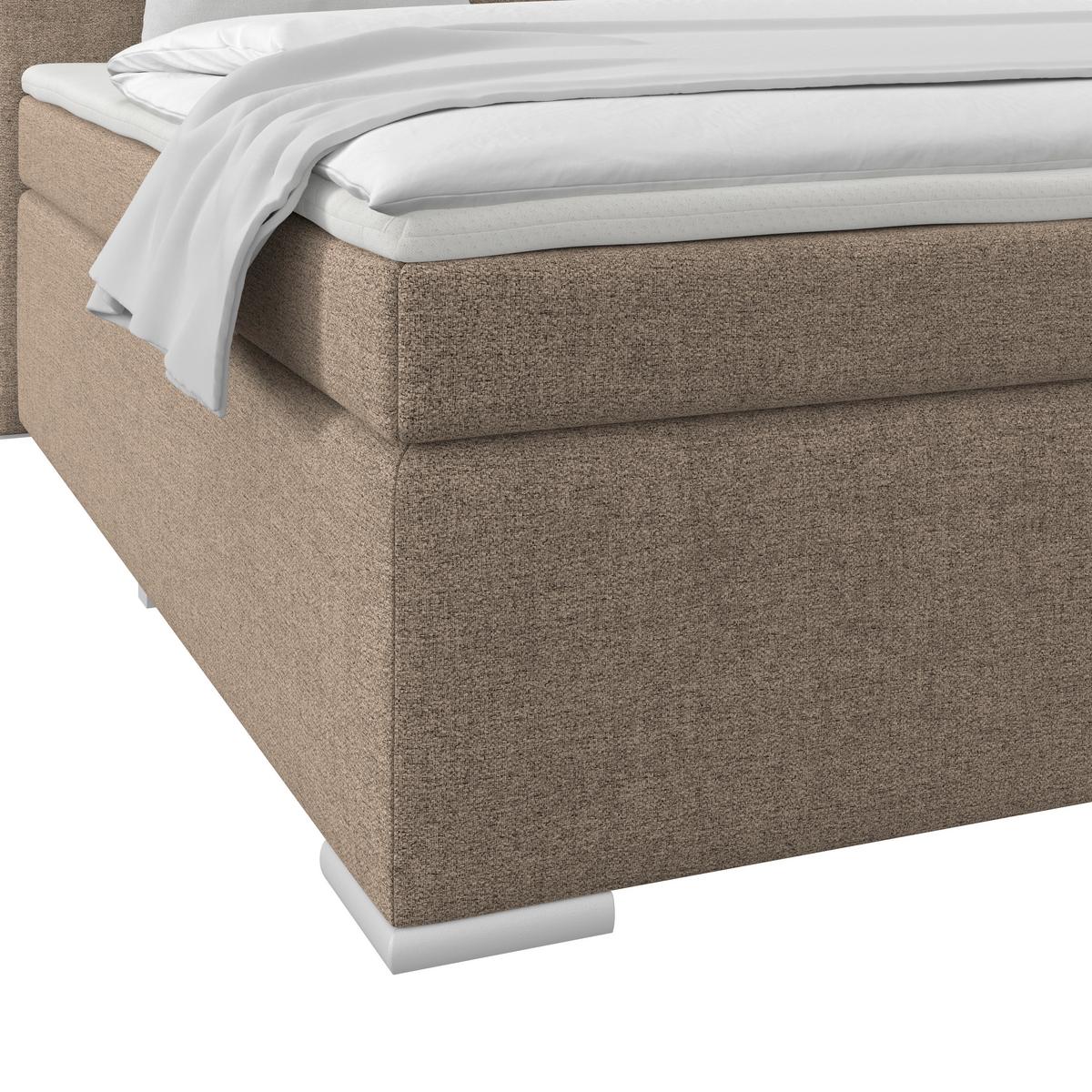 BOXSPRING KREVET MIRA - cappuccino/gri, Konventionell, lemn/metal (180/200cm) - Best Price
