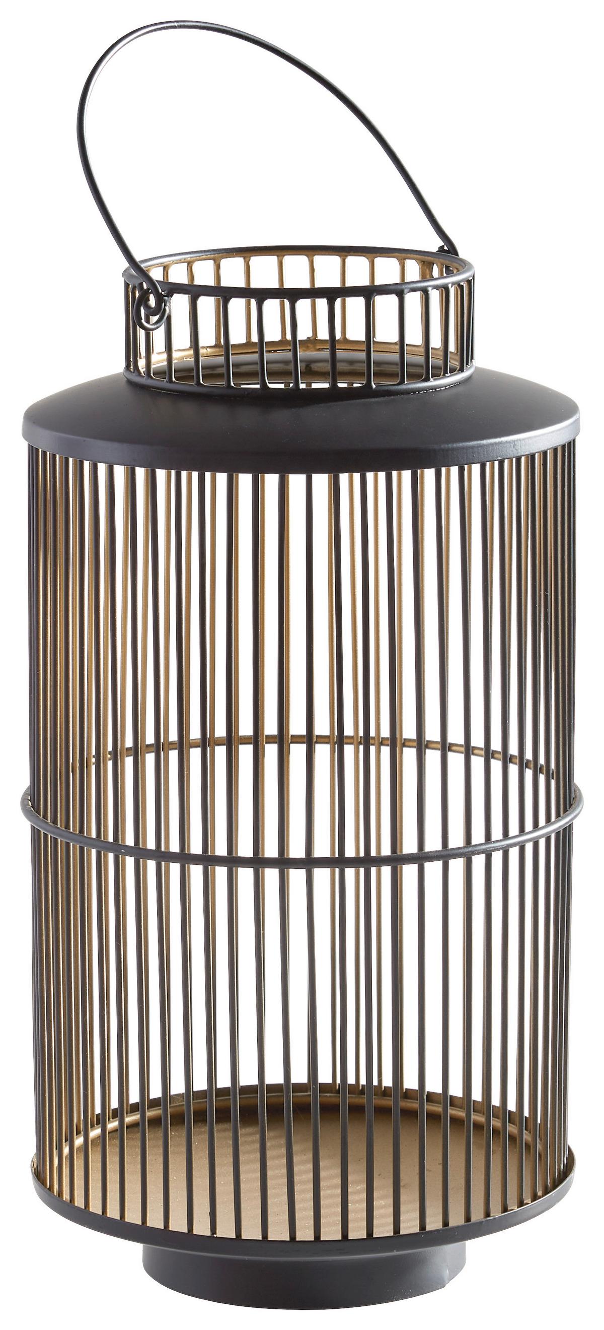 LATARNIA 32134A - czarny/kolor złoty, Design, metal (20/40cm) - Ambia Home