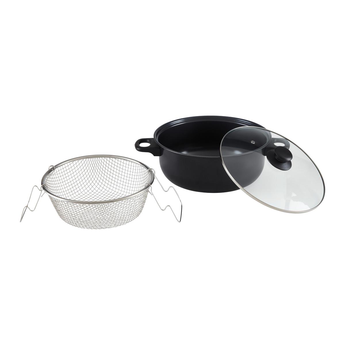 Fritiertopf Fryer in Schwarz - Klar/Schwarz, Konventionell, Glas/Kunststoff - Modern Living