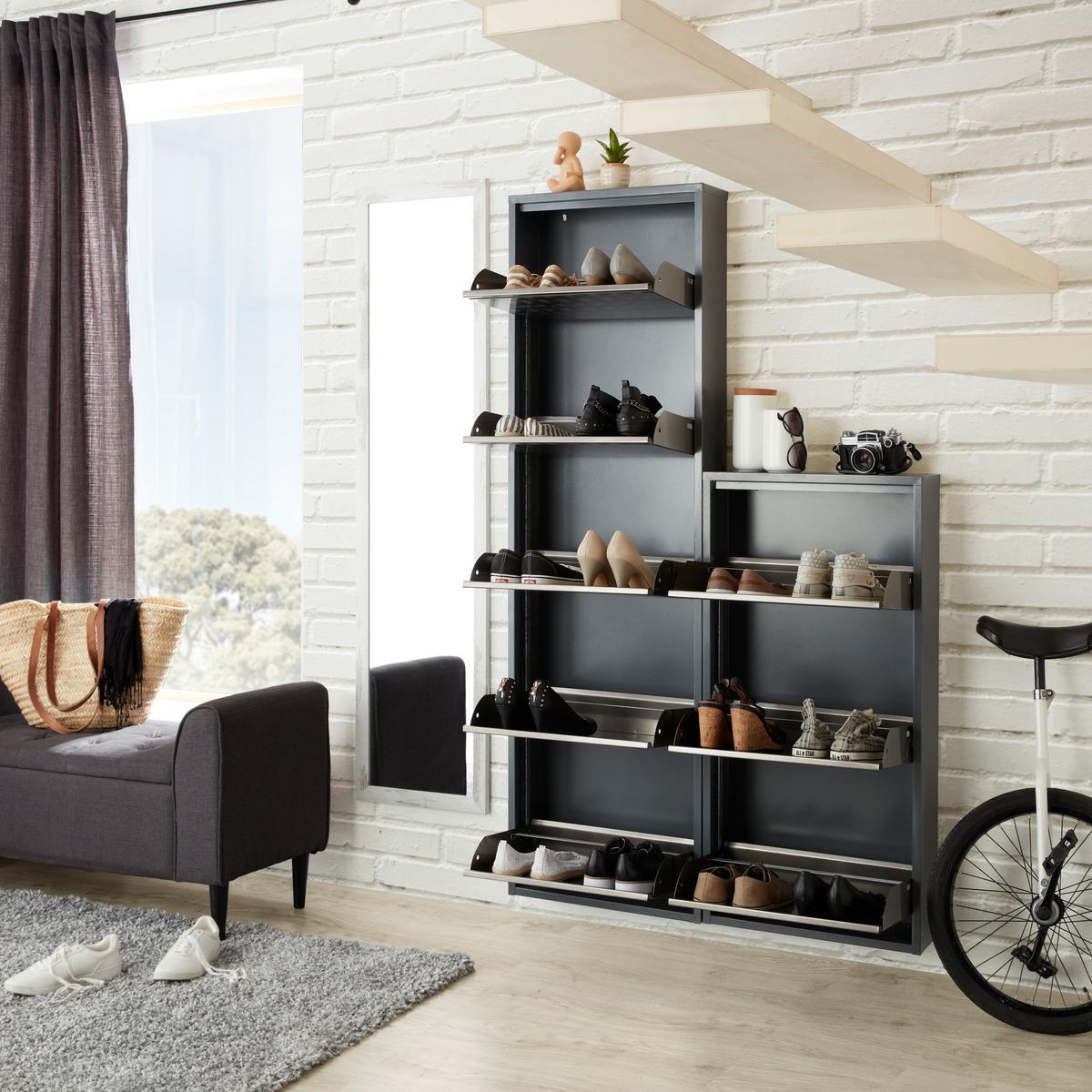 Schuhkipper in Grau - Grau, Modern, Metall (50,5/102,7/15cm) - Mömax