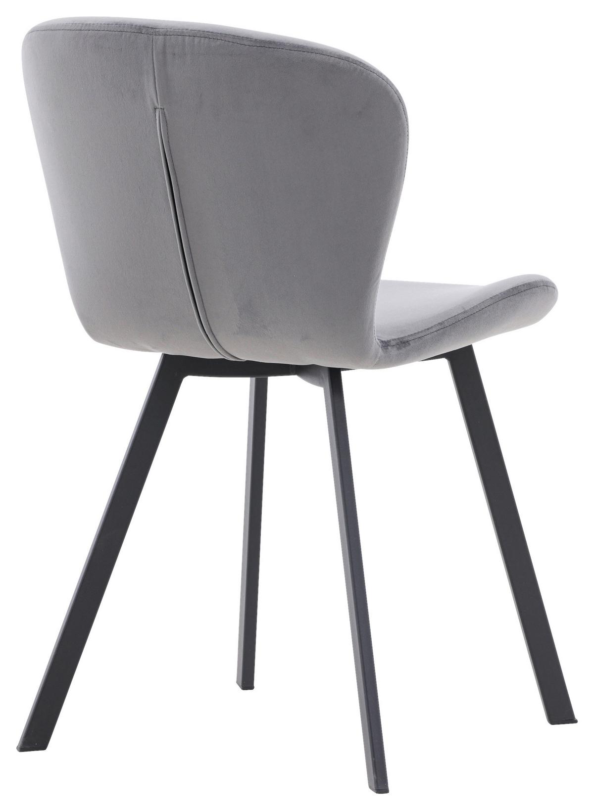 STUHL-SET LILJA - Schwarz/Grau, Design, Textil/Metall (48/80/50cm) - Livetastic