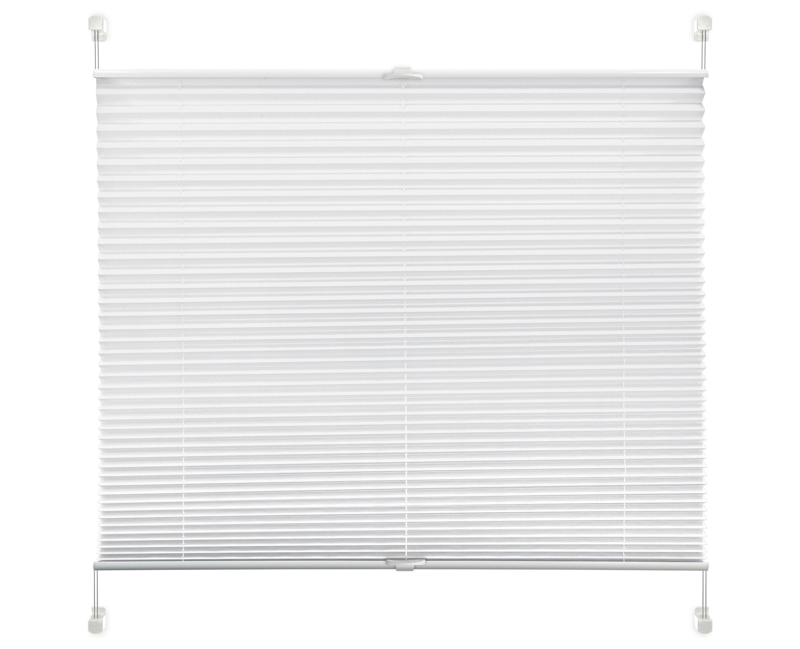 Plissee Solid Crash Weiß ca. 90x190cm - Weiß, Basics, Textil (90/130cm)
